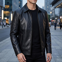 Veste en cuir au design tendance avec col personnalisé et élégante pour l'hiver, veste de moto en cuir respirante personnalisée pour hommes