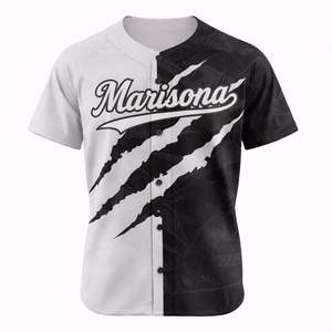 Camiseta de Béisbol Personalizada OEM Premium |   Uniforme de Equipo con Botones |   Impresión por Transferencia de Calor 100% Poliéster |   Corto |   Nombre del Jugador Personalizado - Product Image 6