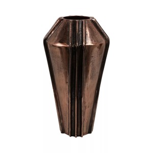 Vase de table en bronze moderne effet métal liquide avec texture côtelée, fait main, support décoratif pour fleurs, idéal pour centre de table de mariage - Product Image 4