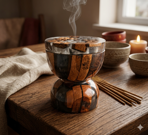 Quemador de Incienso de Resina Epoxi y Madera Natural, Porta Incienso Hecho a Mano, Difusor de Aromaterapia de Color Personalizado para Hogar y Oficina - Product Image 3