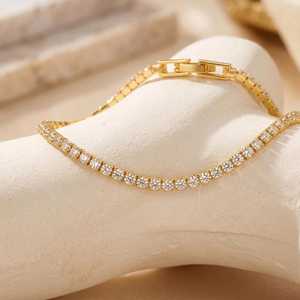 สร้อยข้อมือเทนนิสแบบปรับแต่งได้สำหรับขายส่ง เครื่องประดับเงินแท้ 925 ประดับเพชร CZ ขนาด 2/3/4 มม. สำหรับผู้หญิง - Product Image 4