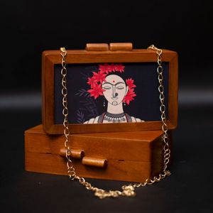 Handmade Luxury Women's Wooden Clutch <b>Bag</b> for Evening Parties Novel <b>Novelties</b> - Product Image 5