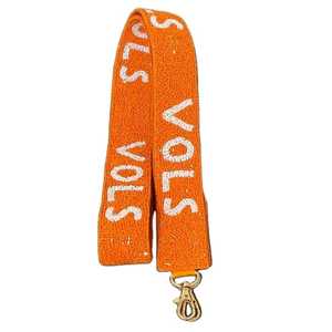Wholesale Custom Handcrafted Seed Bead Embroidery <b>Belt</b> <b>Strap</b> Wreck Em WPS Collegiate Slogan Red White Guitar Style Purse <b>Strap</b> A - Product Image 3