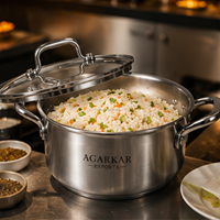 Ensemble de casseroles en acier inoxydable de qualité export, 10 pièces, compatible gaz, poignées rivetées, chauffe rapide, finition durable