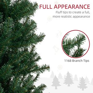 Albero di Natale Artificiale Slim Fir Non Illuminato, Alto 2,4 m con 1168 Punte e Rami Verdi Realistici - Product Image 4