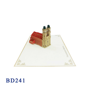 Carte pop-up 3D tendance sur le thème religieux de l'église de Munich, découpée au laser, design personnalisé, boîte en papier, cadeaux pour la maison/le bureau, Vietnam - Product Image 1