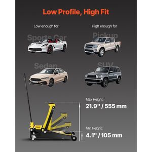 Gato hidráulico de suelo de acero de 4 toneladas de perfil bajo con doble pistón y elevación rápida para coches, ideal para elevaciones rápidas de vehículos. - Product Image 4