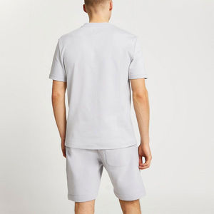 Conjunto de Camiseta de Algodón Naranja para Hombre con Logotipo Geométrico, Pantalones Cortos Casuales de Verano, Cuello Redondo, Tejido Transpirable, Ropa de Moda - Product Image 3