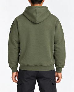 ONETEN APPARELS Sudadera con Capucha Verde Oliva para Hombre, Corte Regular, Algodón French Terry, con Bolsillo, Estilo Casual para Otoño - Product Image 3
