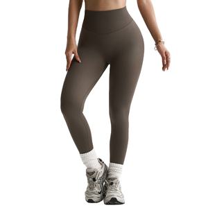 Legging de yoga côtelé tricoté sans couture taille haute respirant pour femme, élastique, uni, pour fitness et activités de plein air 2026 - Product Image 1