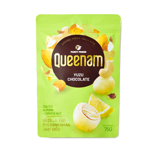 Chocolate Dragee de Excelente Calidad Directo del Fabricante HALAL OEM/ODM, Frutos Secos Recubiertos de Chocolate Yuzu, Almendras y Anacardos, 75g - Product Image 1