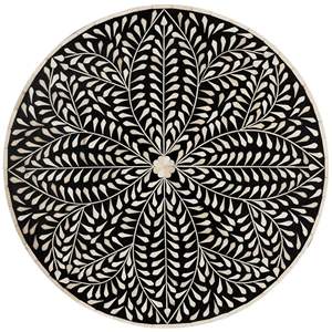 Bandeja de Hueso Incrustado Hecha a Mano con Diseño Floral para Exhibir Perfumes, Joyas, Velas o Accesorios - Product Image 3