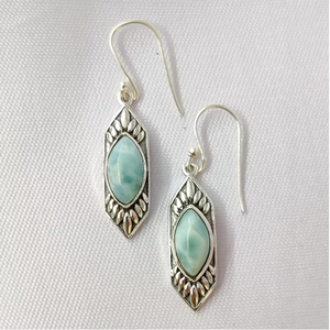 Pendientes de Piedra Larimar en Plata de Ley 925, Elegantes y Ligeros para Uso Diario y Ocasiones Especiales - Product Image 2
