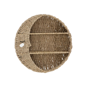 Estante infantil de alta calidad en forma de luna, de mimbre natural, decoración de pared para habitación infantil, adorable almacenamiento y exhibición para guardería. - Product Image 1