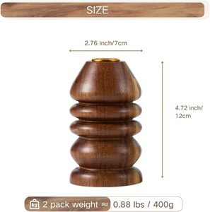 Magnifiques bougeoirs en bois faits à la main, rustiques, en bois naturel, pour bougies chauffe-plat, centre de table, décoration intérieure, accessoires de mariage - Product Image 3