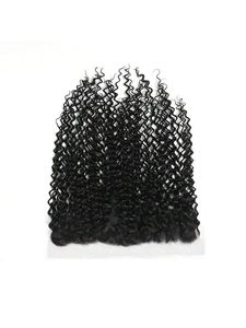 Lace <b>Frontal</b> <b>Wig</b> Indian Remy Hair Water Wave Kinky Curl Black Full Cuticle - Product Image 1