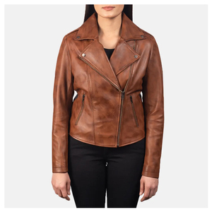 Wholesale Women's <b>Real</b> <b>Leather</b> <b>Jackets</b> with Custom Logo Biker Style Winter Season Women's <b>Leather</b> <b>Jacket</b> - Product Image 2