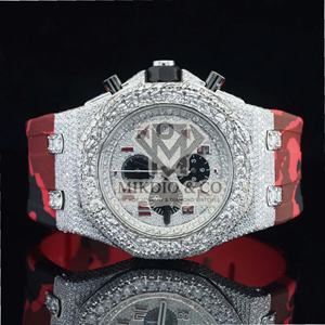 Reloj de Lujo de Acero Inoxidable con Moissanita de Alta Demanda, Diamantes Genuinos y Cristal de Zafiro, Estilo Antiguo, Analógico, para Uso Diario, para Hombre - Product Image 1
