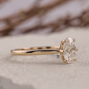 Anillo de Compromiso con Diamante CVD Cultivado en Laboratorio, Corte Ovalado, Certificado IGI, 1-5ct VS1, Oro 14K/18K/PT950, Joyería Personalizada - Product Image 2