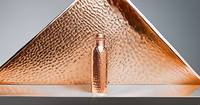 Bouteilles d'Eau en Cuivre, Bouteille en Cuivre Pur Martelé, Essentiel de Voyage, Guérison Ayurvédique, 1 L
