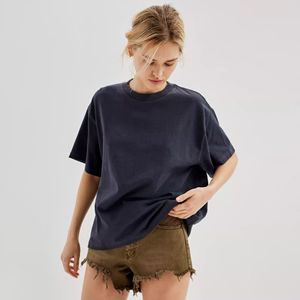 Camiseta Oversize para Mujer de Poliéster/Algodón, Cuello Redondo, Premium, Lisa, Personalizable con Logotipo, Estilo Urbano, OEM, Anti-Pilling - Product Image 1