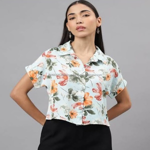 Chemises Hawaïennes Décontractées à Manches Courtes en Coton Imprimé Floral Aloha pour Hommes et Femmes, Personnalisables OEM/ODM, Idéales pour les Vacances et les Plages Tropicales - En Stock - Product Image 6