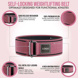 Cinturón de levantamiento de pesas personalizado de alta calidad con cierre automático, material de nailon y PU para uso en fitness, productos de alta calidad a precio mayorista. - Product Image 6