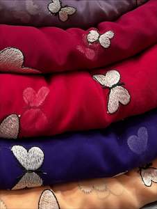 Premium Malty Embroidery Fabric Floral Polyester Georgette Mesh Lace Bridal Wedding Dress Designer Garment Fabric Export Quality - Product Image 6