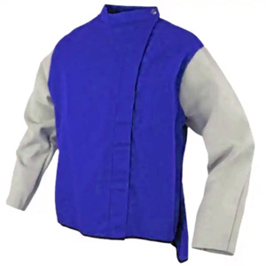 เสื้อแจ็คเก็ตเชื่อมงานหนัก คุณภาพพรีเมียม ผ้าฝ้ายเจาะรูสะท้อนแสง หนังวัวแท้ ป้องกันความร้อนและประกายไฟ - Product Image 2