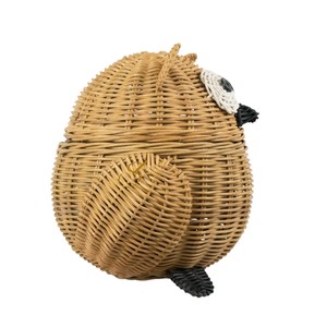Handwoven Natural Owl Rattan Storage Basket with <b>Cover</b> Eco Friendly Indoor Garden Kids Room Toy <b>Bin</b> Nursery Decor - Product Image 5