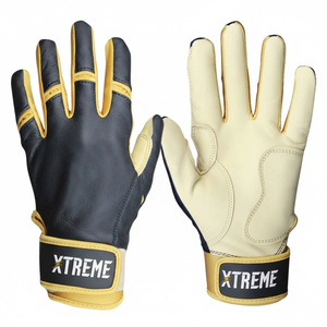 Gants de frappe de baseball pour adultes avec logo personnalisé, paume en cuir, fermeture à mousqueton, main gauche/droite, entraînement de softball, vente en gros pour équipes - Product Image 4