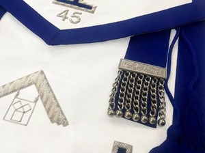 Tablier carré en cuir de haute qualité, bleu roi, réglementaire du Grand Lodge de Pennsylvanie, fournisseur en gros de régalia maçonniques - Product Image 5