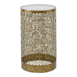 Mesa de centro y auxiliar de diseño elegante y antiguo, chapada en oro de alta calidad, hecha de metal y vidrio, a precio de mayoreo. - Product Image 1