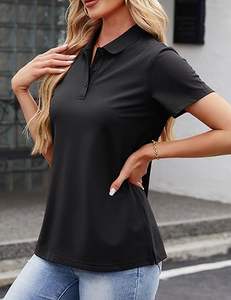 เสื้อโปโลผู้หญิง แขนยาว ลายทางรักบี้ เสื้อโปโลแขนยาว เสื้อเท่ห์ๆ สำหรับธุรกิจ ผ้าฝ้ายผสมโพลีเอสเตอร์ เสื้อโปโลผู้หญิงสำหรับตีกอล์ฟ - Product Image 3