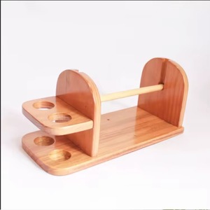 Wooden Yarn Holder Stand Double Rotating Ball Organizer with Tool Storage for <b>Sewing</b> Knitting Craft Use - Product Image 4