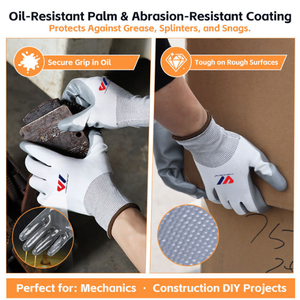 Industrial Nitrile PU Coated <b>Gloves</b> Nylon Polyester Knit Lightweight Breathable Grip Safety <b>Gloves</b> for Mechanical Automotive - Product Image 5