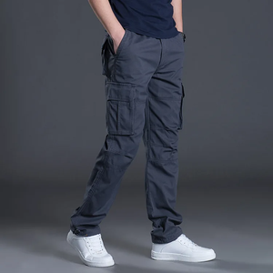 Pantalon Militaire Homme Haute Qualité Printemps-Automne, Pantalon Cargo Homme Personnalisé avec Cordon de Serrage Long, Pantalon Cargo à Bretelles au Genou - Product Image 1