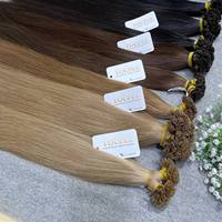Extensiones de cabello humano de punta plana de doble estirado sin procesar de alta calidad estilo Natural al por mayor