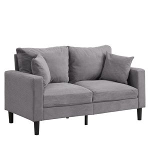 Divano Moderno a 2 Posti, 57 Pollici, Telaio in Legno ad Alta Resilienza, Comodo Salvaspazio, Imbottito per Soggiorno - Product Image 5