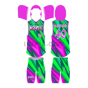 Conjunto de Camiseta de Baloncesto INFLOW para Hombre, Cuello en V, Sublimada, Transpirable, Antibacteriana, de Poliéster que Absorbe la Humedad - Product Image 4