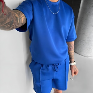 ชุดวอร์มคุณภาพสูงจากผู้ผลิตชั้นนำ พร้อมเสื้อยืดแขนสั้นผ้าฝ้าย 100% ระบายอากาศได้ดี เหมาะสำหรับฤดูร้อน  โอกาสใหม่สำหรับผู้ชาย - Product Image 1