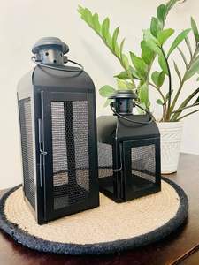 Super Durable Weatherproof Metal Candle <b>Lantern</b> <b>Set</b> of 2 for Table Top Christmas Decoration Heat Resistant Best Candle <b>Lantern</b> - Product Image 3