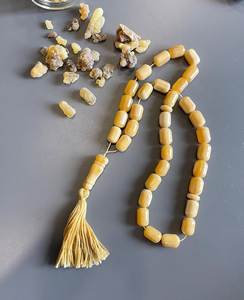 Rosario Musulmán de Resina Hecho a Mano, Ecológico, con Cuentas de Ámbar y Turquesa, Joyería Religiosa - Product Image 5