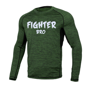 เสื้อรัดกล้ามเนื้อแขนสั้นสีน้ำเงินสำหรับผู้ชาย Fighter Bro แห้งเร็ว พิมพ์ลายโลโก้ด้านหน้า - Product Image 6