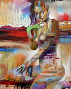 Cuadro Abstracto de Mujer Desnuda Nórdica en Óleo sobre Lienzo, Impresión Moderna para Decoración de Sala de Estar, Póster Único de Mujer Sensual - Product Image 2