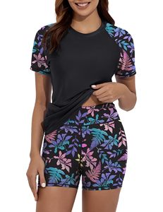 Wholesale Comfortable <b>Women's</b> Two-Piece Swimwear Printed Beachwear and Shorts <b>for</b> Surfing Bathing Front Logo - Product Image 1