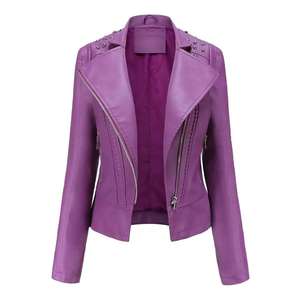 Chaqueta de cuero para mujer antiarrugas, impermeable, ecológica, con logotipo personalizado, transpirable, de primera calidad y ligera. - Product Image 6