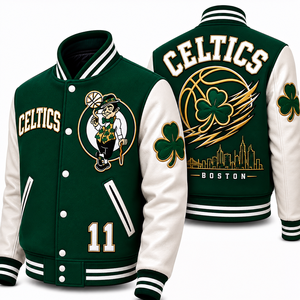 Custom Nets Wool Varsity <b>Jacket</b> Embroidered Team Logo Front Back <b>Leather</b> Sleeves <b>Men</b> Unisex Streetwear Wholesale OEM Design - Product Image 2