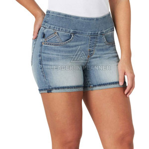 Shorts transpirables de color sólido para mujer, diseño personalizado, ropa urbana, shorts vaqueros para mujer de talla personalizada - Product Image 3