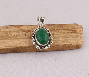 Vintage Natural Green Jade Pendant 925 Sterling Silver Wholesale High Quality Handmade Silver Jewelry for Anniversary - Product Image 6